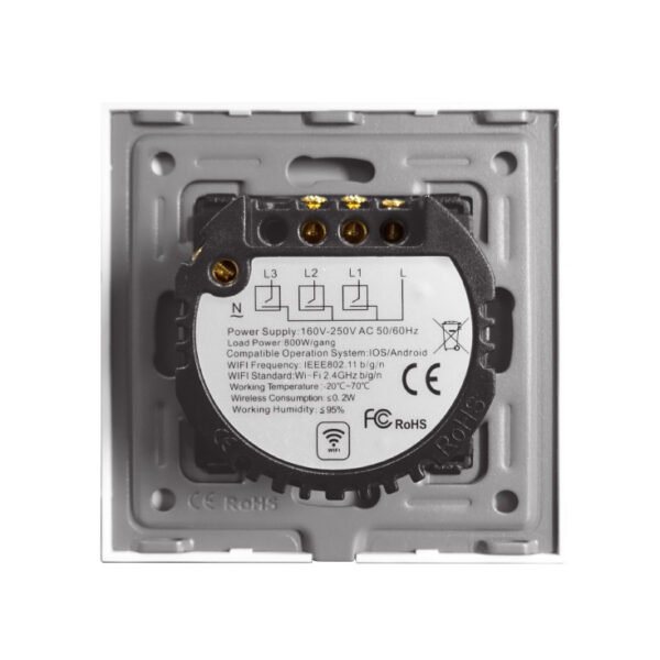 Wi-Fi smart prekidač svetla bez N provodnika 2x10A beli