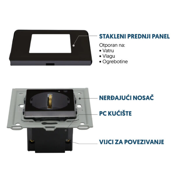 2 (9) Uzidna Wi-Fi smart utičnica sa meračem potrošnje crna