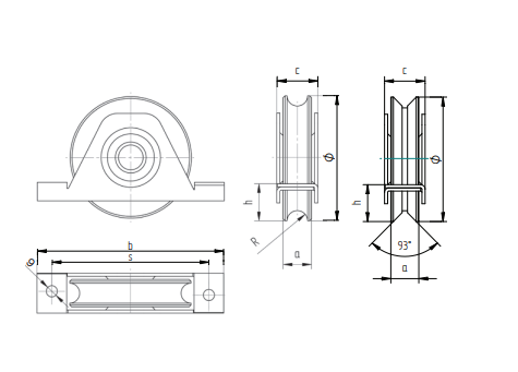 H/38V-80C Točkić za kliznu kapiju