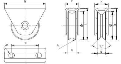 H8/31V-80 Točkić za kliznu kapiju INOX