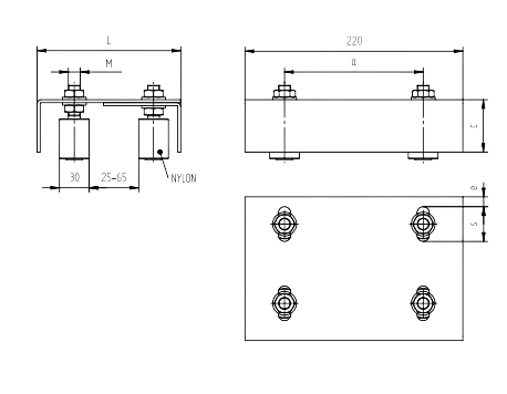 H/12-4T Vodilica za kliznu kapiju sa 4 rolnice