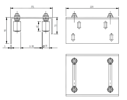 H/12-4 Vodilica za kliznu kapiju sa 4 rolnice
