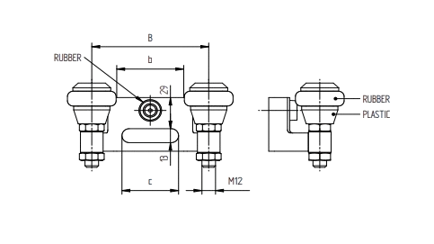 H/37-55-90 Gornji prihvatnik za kliznu kapiju