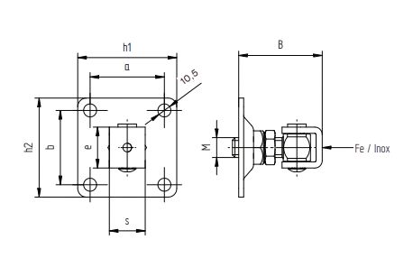 D4/53-M18-K Štelujuća šarka sa pločom