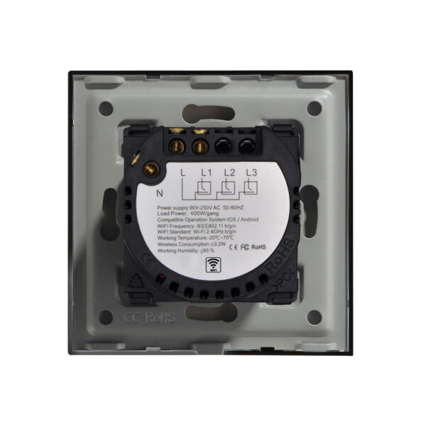 Wi-Fi smart prekidač svetla sa N provodnikom 1x5A crni