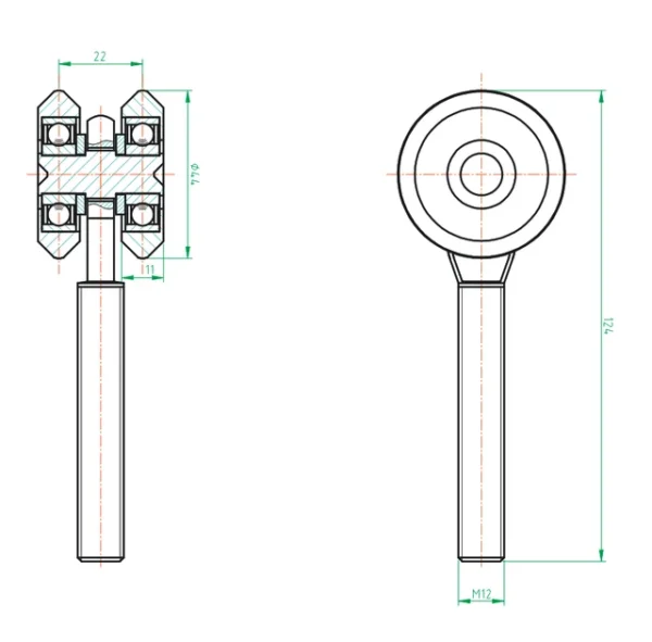 H/07-42x54 Roler za kapiju