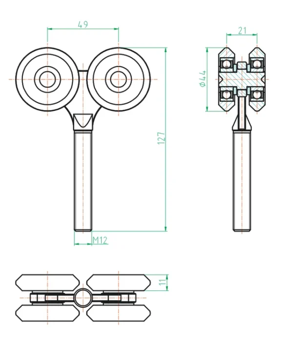 H/08-42x54 Roler za kapiju