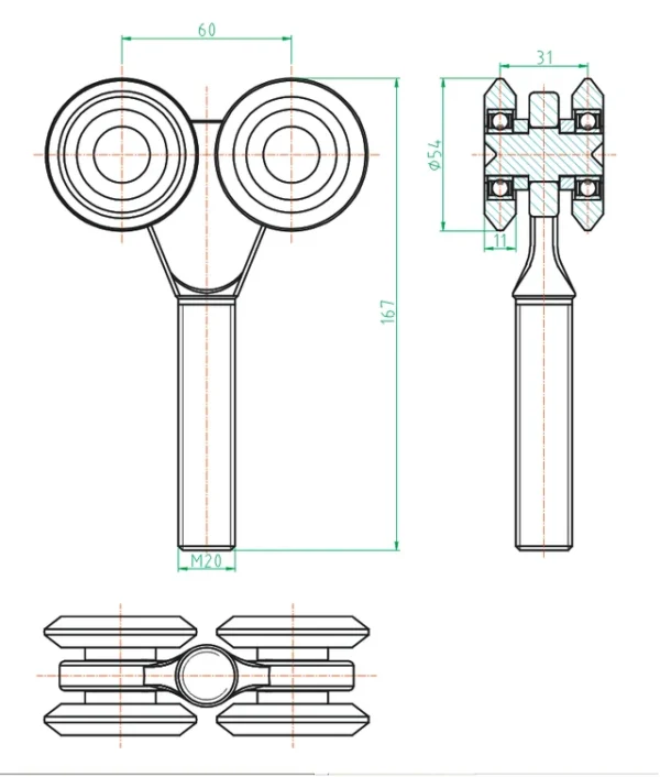H/08 57x67 Roler za kapiju